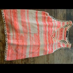 Ash Rain + Oak knit tank top neon pink & white HOT